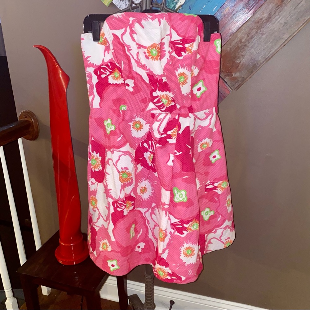Lilly Pulitzer Bloom Dress Pink Cherry Begonia sz8